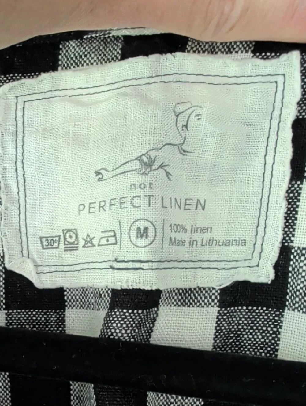 notPERFECTLINEN Black & White Gingham Sleeveless Tank Size M